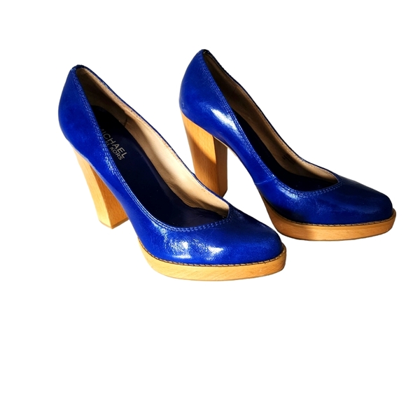 Gorgeous Michael Kors Cerulean Patent Leather Platform Shoes - Picture 2 of 12
